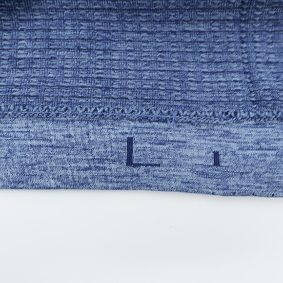 Lululemon Shirt Mens Large Blue Short Sleeve Metal Vent Tech Workout Gym Logo - Picture 4 of 6